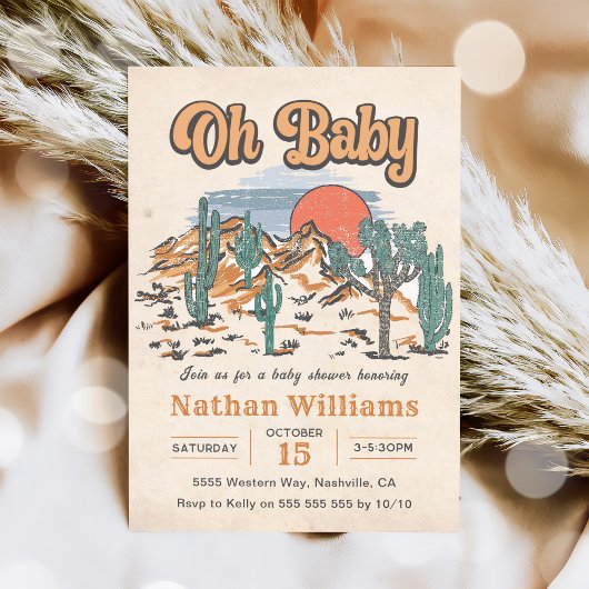 Invitation Baby shower occidental Cowboy