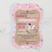Invitation Baby shower occidental de cheval de basculage de (Devant / Derrière)