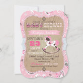 Invitation Baby shower occidental de cheval de basculage de (Devant)