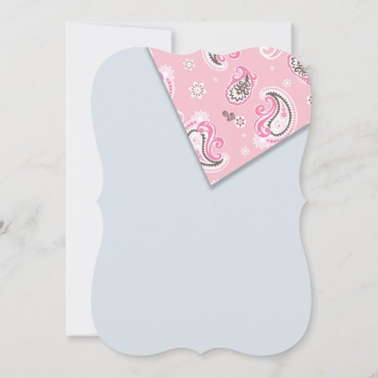 Invitation Baby shower occidental de cheval de basculage de (Dos)