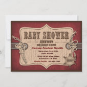 Invitation Baby shower occidental de cheval de basculage de (Dos)
