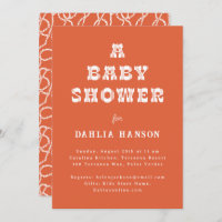 Baby shower Occidental minimal Persimmon Orange