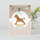 Invitation Baby shower occidental rustique de cheval de (Debout devant)