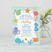 Invitation baby shower Océan (Debout devant)