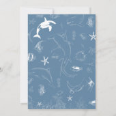 Invitation Baby shower Ocean Blue Sea Life (Dos)