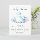Invitation Baby shower Ocean Digital Whale (Debout devant)