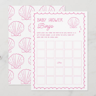 Invitation Baby shower Ocean Seashell Jeu de Bingo