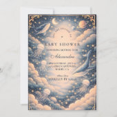 Invitation Baby Shower Océan Spatial Baleines (Devant)