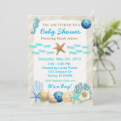 Invitation Baby shower Oceanic Boy en bord de mer (Debout devant)