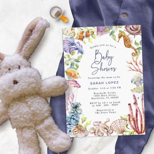 Invitation Baby shower océanique