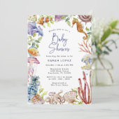 Invitation Baby shower océanique (Debout devant)