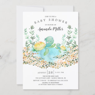 Invitation Baby shower océanique de la Tortue de Mer