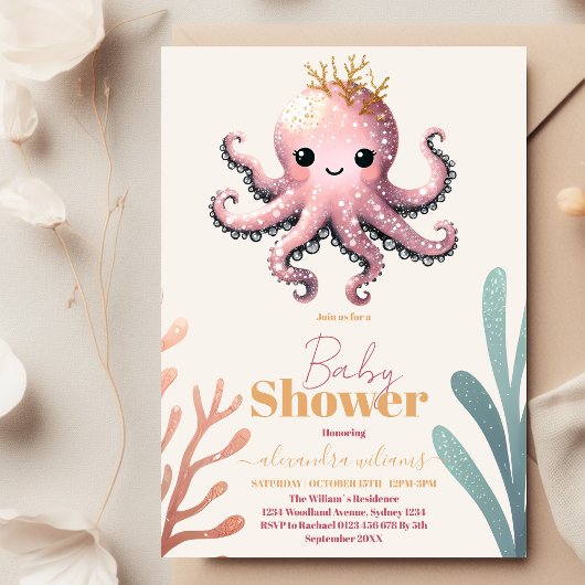 Invitation Baby shower Océanique Rêvé Sous La Mer