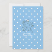 Invitation Baby shower octopus bleu mou (Dos)