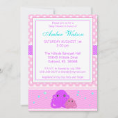 Invitation Baby shower Octopus rose (Devant)