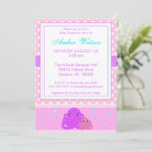Invitation Baby shower Octopus rose (Debout devant)
