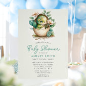 Invitation Baby Shower Œuf de Dinosaure Floral
