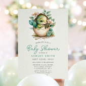 Invitation Baby Shower Œuf de Dinosaure Floral