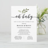 Invitation baby shower "Oh Baby" par courrier (Debout devant)