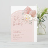 Invitation Baby shower Oh Boho Rose (Debout devant)