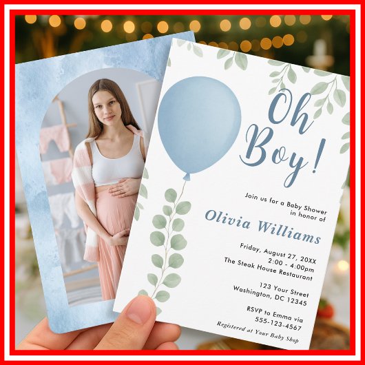 Invitation Baby Shower Oh Boy | Moderne