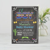 Invitation Baby shower Oh garçon mexicain Fiesta (Debout devant)