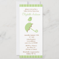 Baby shower Oiseau Parapluie Vert
