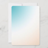 Invitation Baby Shower ombré blanc pêche aqua (Dos)