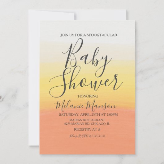 Invitation Baby shower Ombre Halloween Candy Corn (Devant)