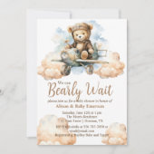 Invitation Baby shower "On peut attendre vite" (Devant)