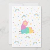 Invitation Baby shower Ooh La Llama Rainbow et Stars (Dos)
