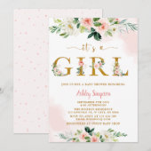 Invitation Baby shower or flou (Devant / Derrière)