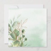 Invitation Baby Shower Or Rustique Eucalyptus Doré (Dos)