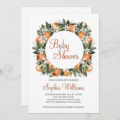 Invitation Baby shower orange (Devant / Derrière)