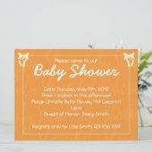 Invitation Baby shower orange (Debout devant)