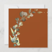 Invitation Baby shower orange brûlé vert Eucalyptus (Dos)