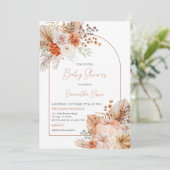 Invitation Baby shower Orange Citrouille (Debout devant)
