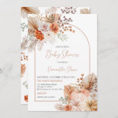 Invitation Baby shower Orange Citrouille (Devant / Derrière)