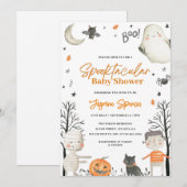 Invitation Baby shower Orange Citrouille d'Halloween (Devant / Derrière)