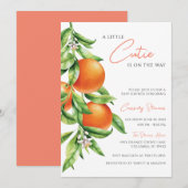 Invitation Baby shower Orange Citrus Cutie sur le chemin (Devant / Derrière)