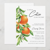 Invitation Baby shower Orange Citrus Cutie sur le chemin (Devant / Derrière)