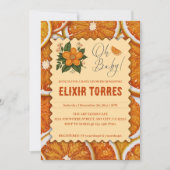 Invitation Baby shower orange Citrus élégant et moderne (Devant)