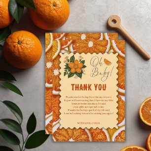 Invitation Baby shower orange Citrus élégant et moderne