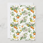 Invitation Baby shower orange Citrus moderne (Dos)