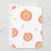 Invitation Baby shower Orange Cute Lion King (Dos)