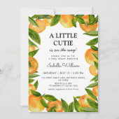Invitation Baby shower orange de Little Cutie (Devant)
