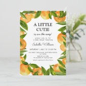 Invitation Baby shower orange de Little Cutie (Debout devant)