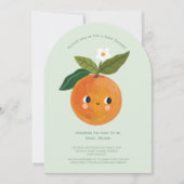 Invitation Baby shower orange de Little Cutie (Devant)