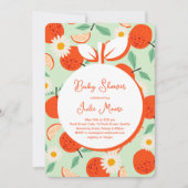 Invitation Baby shower orange de Little Cutie (Devant)