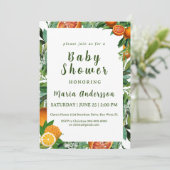 Invitation Baby shower orange doux (Debout devant)